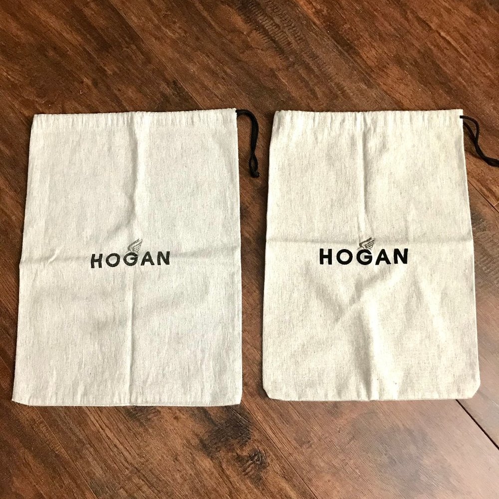 Set of 2 Hogan Shoe Dust Bags – Light Gray & Black